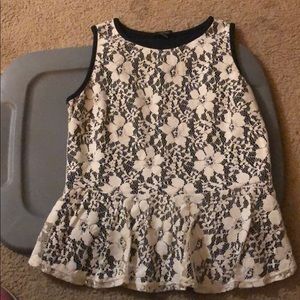 Black tank top with lace overlay